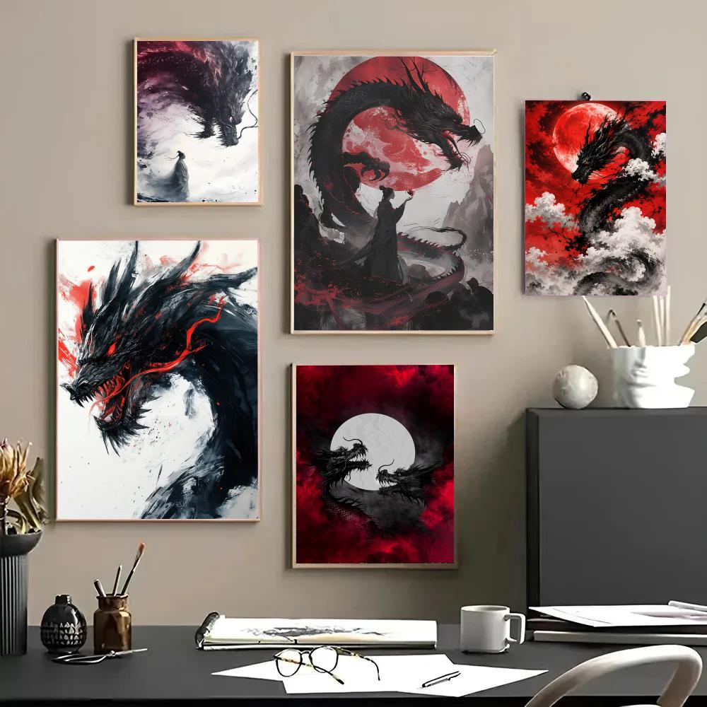 Esports Gaming Wallpaper - Black Dragon Poster Waterproof Stickers Painting