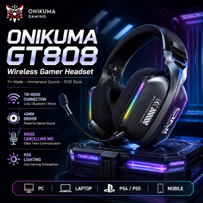 ONIKUMA GT808 Wireless Gaming  - đánh giá và giá Esports Gaming Headphones