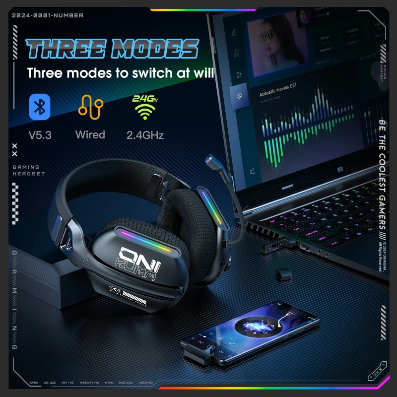 ONIKUMA GT808 Wireless Gaming  - đánh giá và giá Esports Gaming Headphones