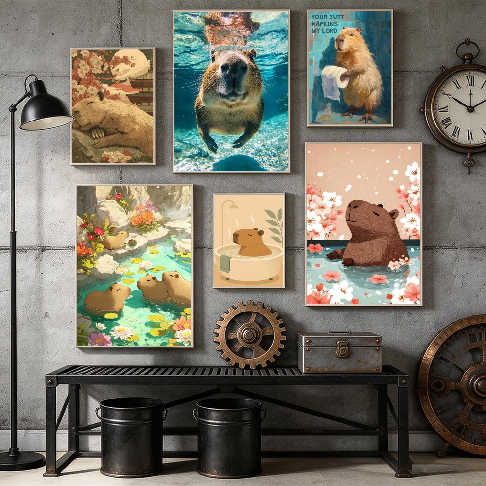 Healing Capybara Poster Art Po - đánh giá và giá Esports Gaming Wallpaper