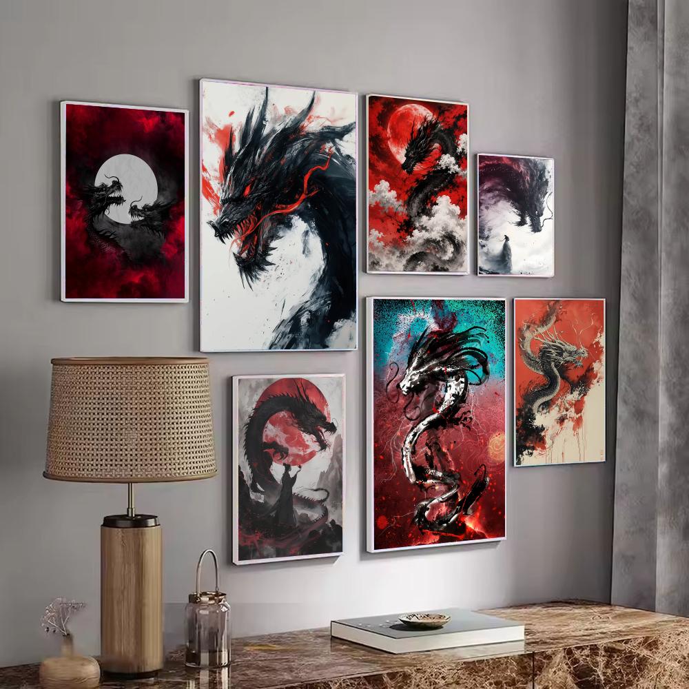 Black Dragon Poster Waterproof - đánh giá và giá Esports Gaming Wallpaper
